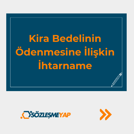 Kira Bedelinin Ödenmesine İlişkin İhtarname
